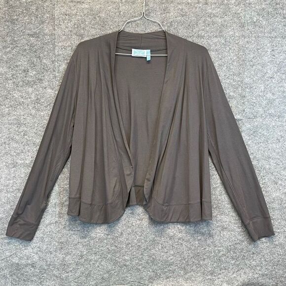 SURVIVAL Cardigan Women's Medium Gray Open Front Lightweight Long Sleeve Drape - Picture 2 of 12
